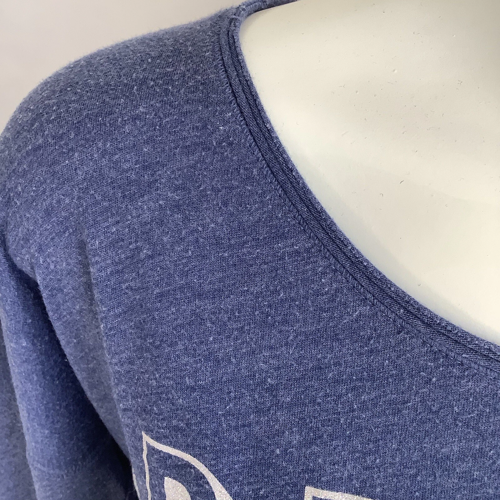 UNDERCOVER Abito da notte curvo Victoria's Secret stampa blu marle manica lunga su orlo taglia S