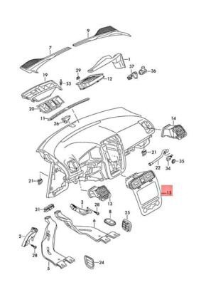 NEW VW SCIROCCO 138 AIR VENT PLATINUM 1K8819728CRK7 ORIGINAL NO DUTY TO  