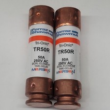 Lot of 2 New Ferraz Shawmut TR50R Dual Element Time Delay Fuses
