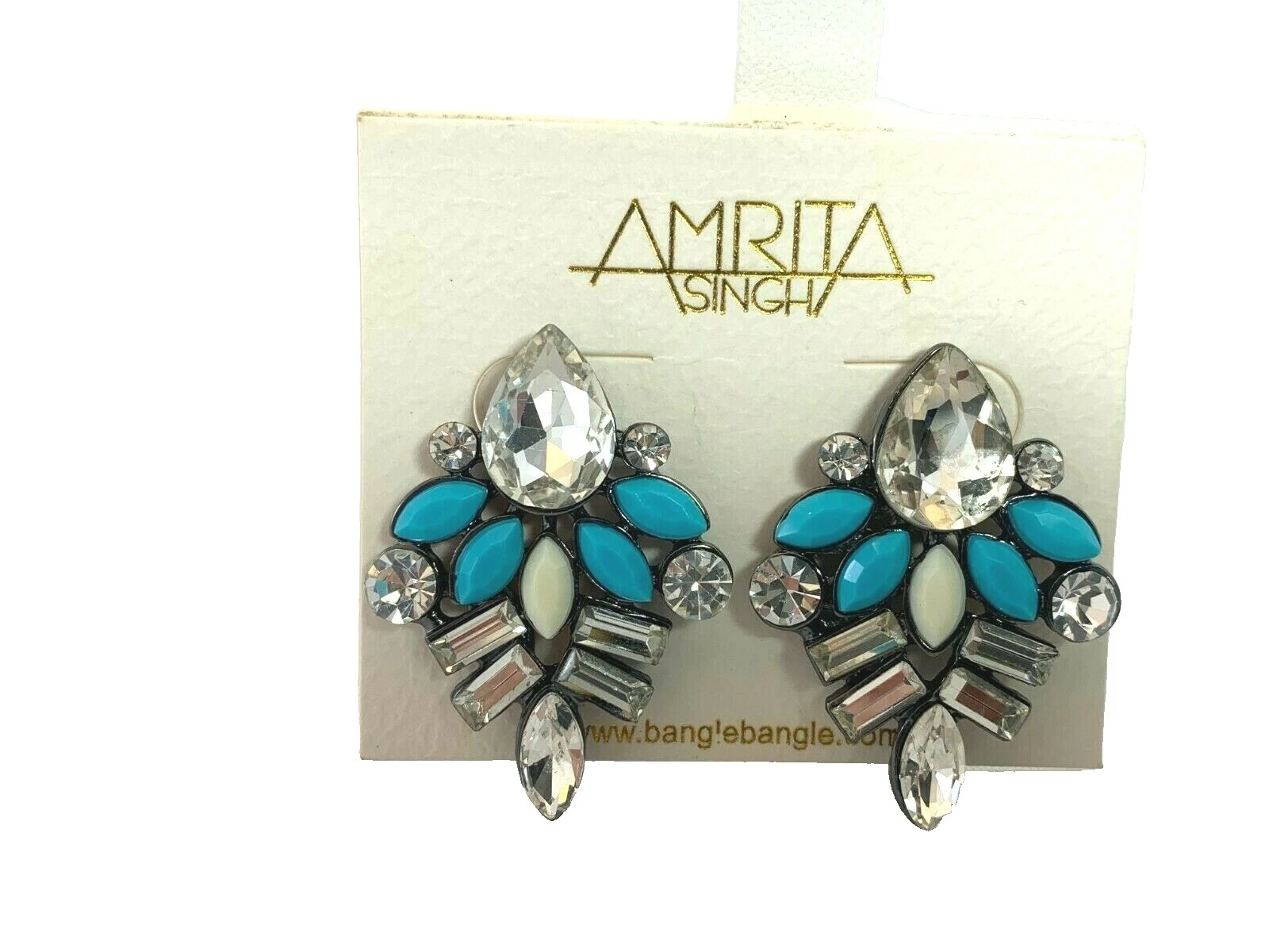 Модные серьги с камнем Amrita одиночный камень