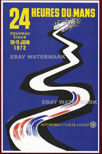 1972 24 Heures Du Mans Vintage Advertising Race Poster 11 x 17 