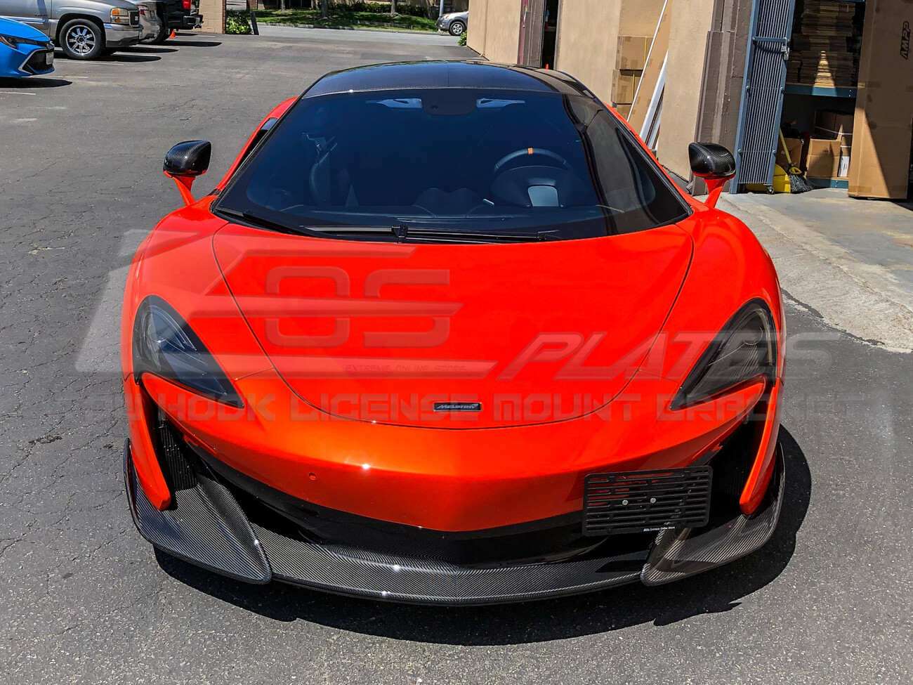 EOS Plate For 19-Up McLaren 600LT Full Size Front Tow Hook License Mount Bracket
