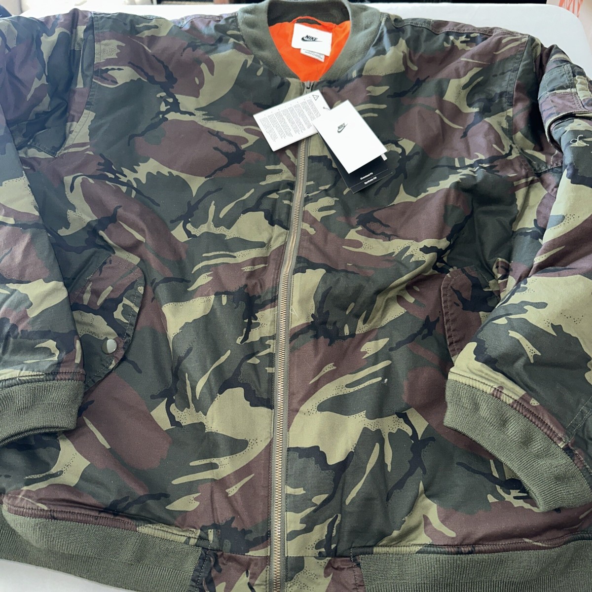 Nike Men's Woven MA1 Flight Jacket Oversized XXL Insulated FB7591