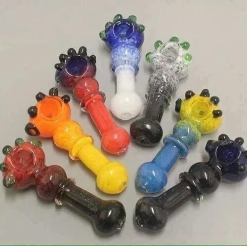WHOLESALE 10pcs 4.5" Tobacco Smoking Pipe Glass Hand Pipes Marble Crown X 10pc