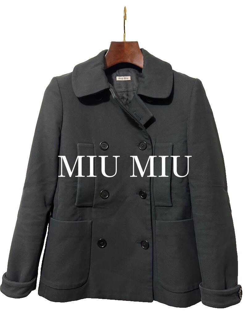 ジャケット・アウター 00s miumiu mohair Chesterfield coat y2k MIU MIU 1999 High Neck Sport Jacket with Nylon Trims in