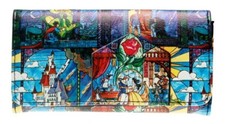 Disney's Beauty and The Beast All Over Print Tri-Fold Clutch Wallet