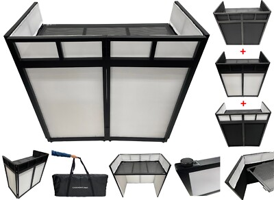 Large 46'' Wide DJ Event Facade White/Black Scrim Booth+ Upper/Lower Color Mixing