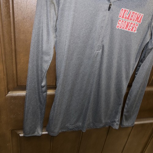 Women's Top of the World Oklahoma Sooners OU Quarter Zip Pullover Top Gray Small - Picture 4 of 5