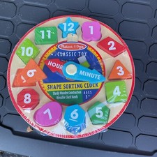 Melissa  Doug Shape Sorting Clock - Wooden Educational Toy