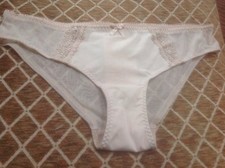    M S BRIEFS Knickers - SIZE 8 - BEIGE LACE TRIMMED - NEW