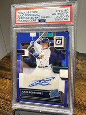 2022 Julio Rodriguez BLUE PRIZM Capstone Optic Rated Rookie RC #/50 PSA 10 AUTO