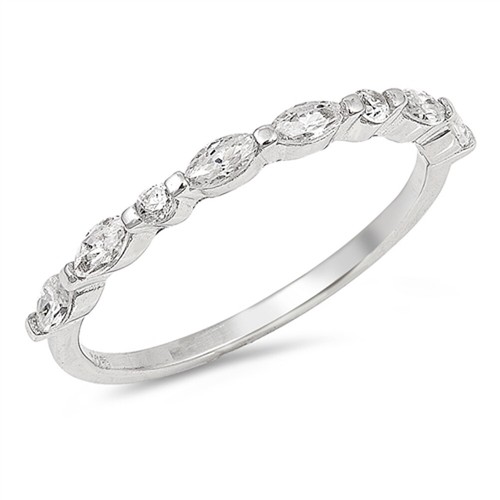 Clear CZ Abstract Chic Shine Ring - .925 Sterling Silver Thumb Ring, Sizes 4-10 - View #9