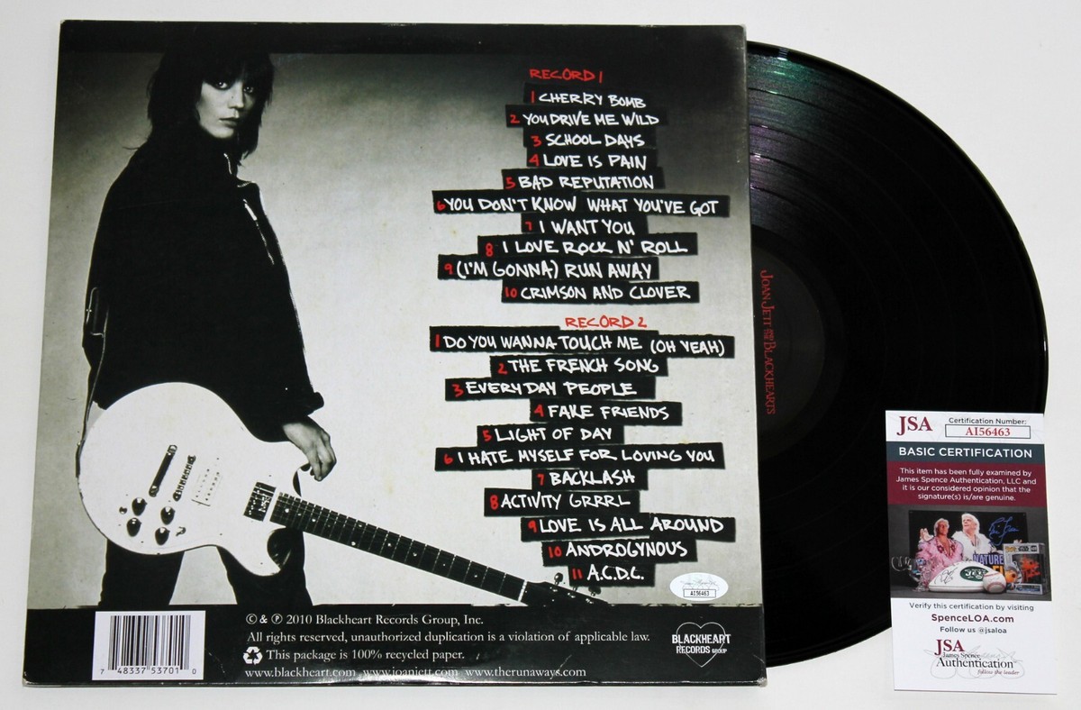 JOAN JETT SIGNED BLACKHEARTS GREATEST HITS LP VINYL RECORD ALBUM