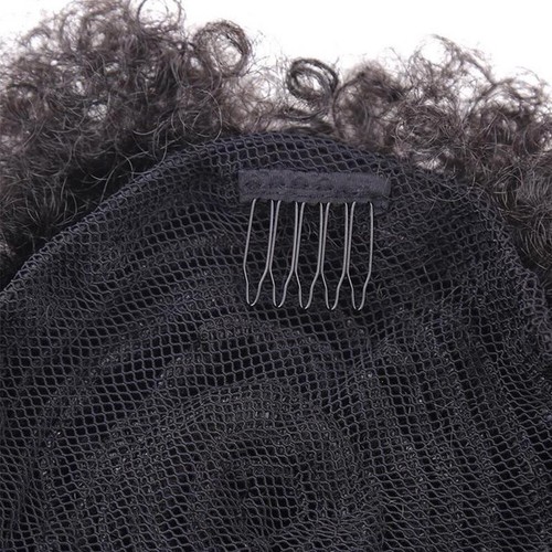 Afro Kinky Curly Ponytail Drawstring Puff Bun Clip on Chignon Bun Hair Extension - Picture 10 of 15