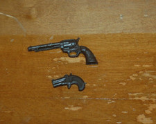 Vintage 1970s Marx Johnny West Accessories Pistol and Derringer