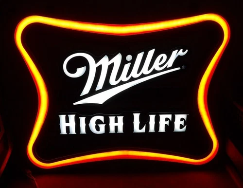 Vintage 2009 Miller High Life Beer Lighted LED Logo Sign NOS