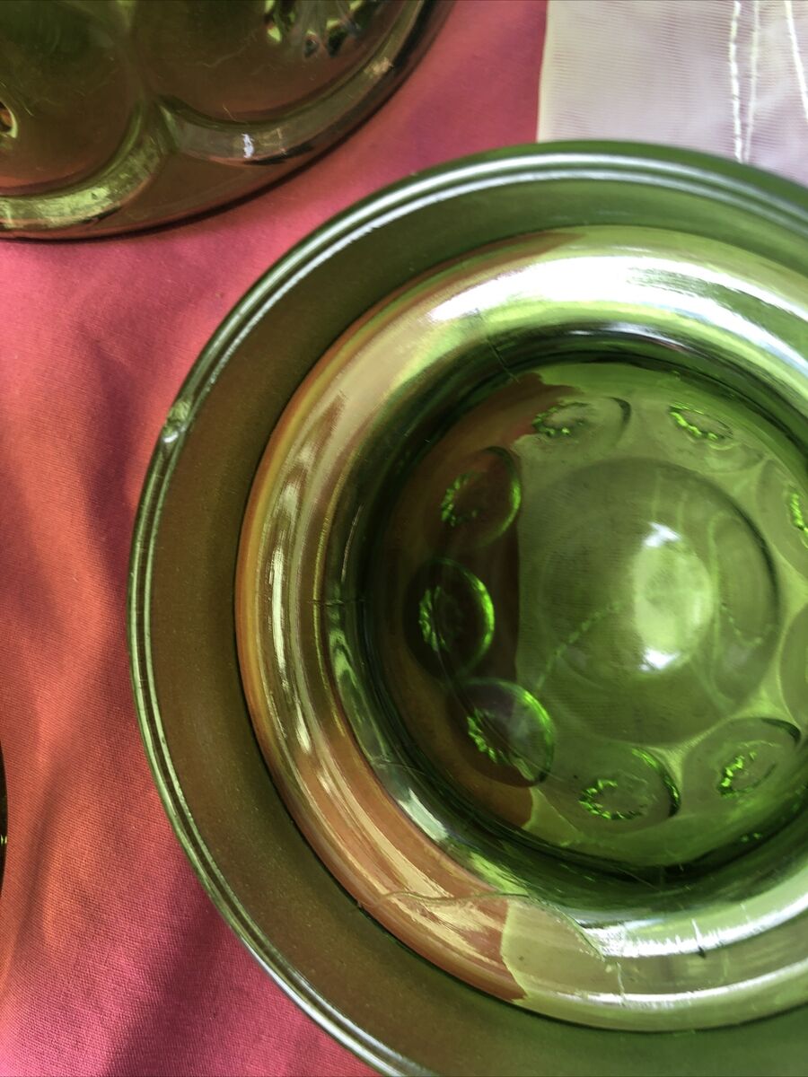 Vintage Green Moon And Stars Canister Set LE Smith Glass 3 Vintage Green Moon And Stars Canister Set LE Smith Glass 3