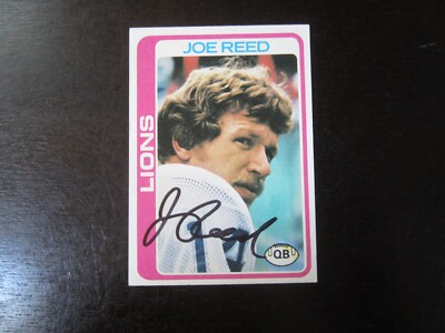 Joseph Reed Signature 1978 Topps # 147 Joe Reed Autograph Signed Auto Card (M2) Detroit Lions ...