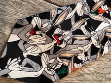 Looney Tunes Mania Bugs Bunny Novelty Necktie Tie 1993 Vintage Retro Easter