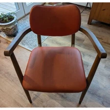 MCM Shelby Williams Arm Chair Mid Century Modern Vinyl Accent 1960s Vintage