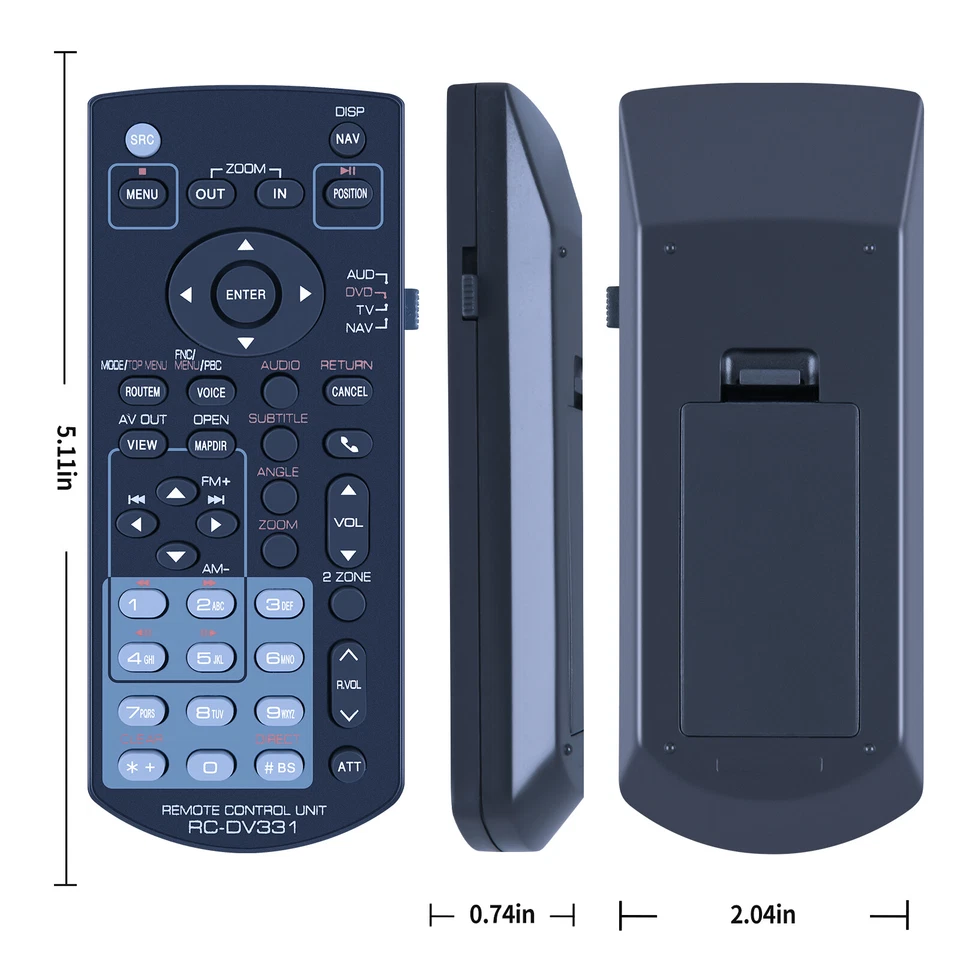 New RC-DV331 Remote Control For Kenwood Receivers DNX694S DNX574S DNX893S - Image 3 of 3