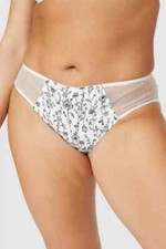 Gorgeous at Debenhams Meadow Floral Embroidery Brazilian Knickers Cream Black