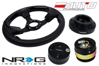 NRG 320 Pilota Leather BK IN Steering Wheel/101 Hub/2.0 BK Neo Release/Lock Matt