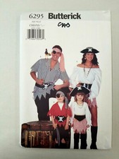 Butterick 6295 Pattern for Boys and Girls Pirate Costumes - Kids Sizes XS - L