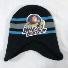 Disney Pixar Toddler Knit Buzz Lightyear Hat Toy Story Beanie Black Blue OSFM