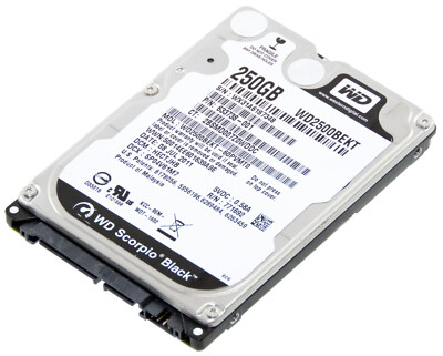 FESTPLATTE WD BLACK 250GB SATA II 7.2K 16MB 2.5'' WD2500BEKT