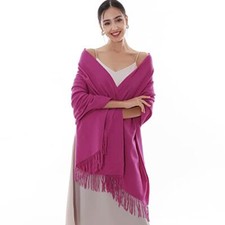 Winter Scarfs for Women Pashmina Shawls Wraps for Evening Dresses Rose Red