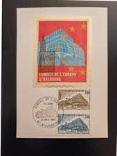 1980 CONSEIL DE L'EUROPE STRASBOURG Carte Maximum Soie FDC 1er jour