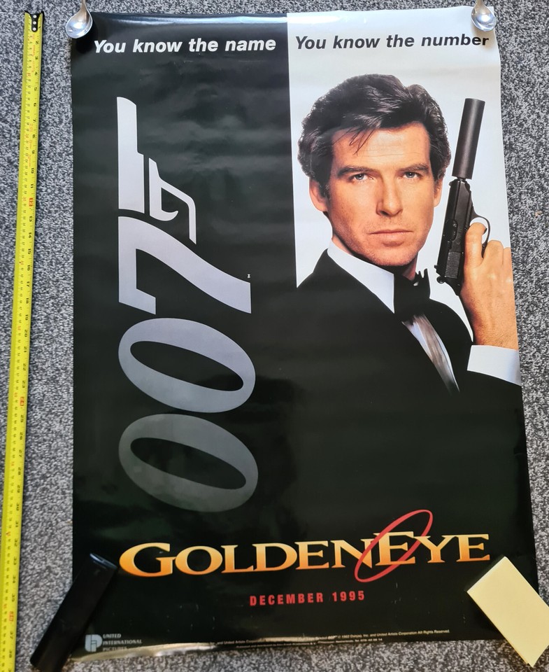 2 x GOLDENEYE 1995 CINEMA POSTERS. PIERCE BROSNAN (39.5 INCHES X 27