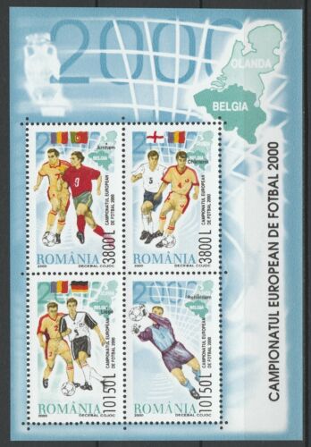 Romania 2000 Football Euro Cup MNH Block - Picture 1 of 1