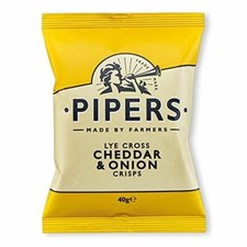 Pipers Gluten-Free Lye Cross Cheddar & Onion Crisps Multi-Pack (24)