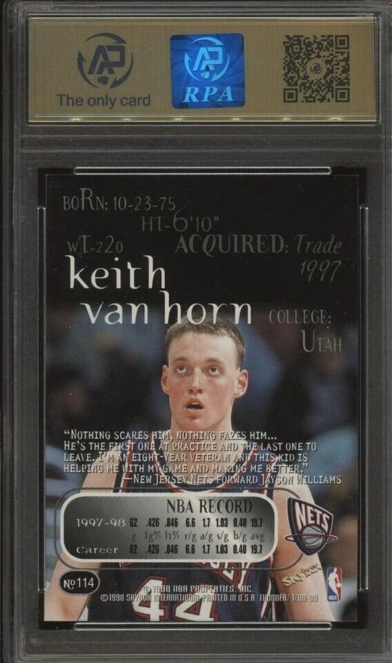 1998-99 Skybox Thunder #114 Keith Van Horn New Jersey Nets AP 8 NM-MT & bonus - Image 2 of 2