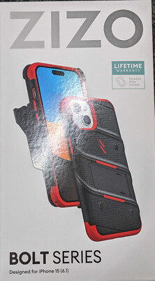 ZIZO Bolt Bundle Apple iPhone 15 Holster Case with Tempered Glass
