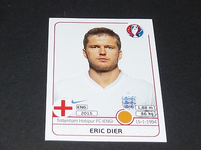 ERIC DIER TOTTENHAM SPURS ENGLAND EXTRA STICKER PANINI FOOTBALL UEFA EURO 2016