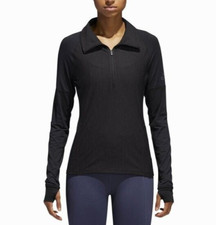 Adidas Climalite Jacket Black Performer Baseline 1/4 Zip Active Womens L