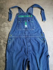 Vtg 90s Liberty Denim Bib Overalls Farmer Carpenter Unisex Measures W37 L30-34