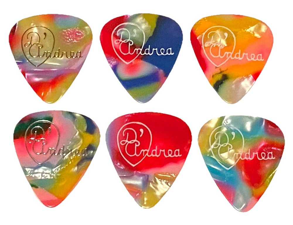 D’Andrea Guitar Picks-351- Mosaic Celluloid-MEDIUM Gauge-Lot of 6-Unused