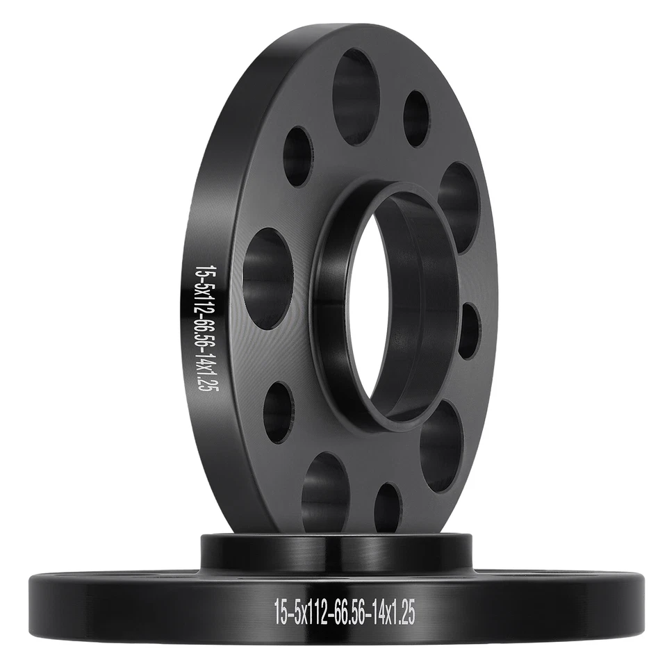 2x 15mm 5X112 Wheel Spacer 66.56mm CB 14X1.25 BOLT For BMW 520i 750i 750Li 120i Foto 2 de 4