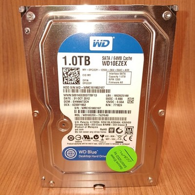 Western Digital Blue WD10EZEX 1TB 3.5 Inch HDD Under 40K Runtime Hours