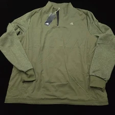 Adidas Mens GOLF Go To 1/4 Zip Golf Pullover -M- Olive Green PUFFER SWEATER