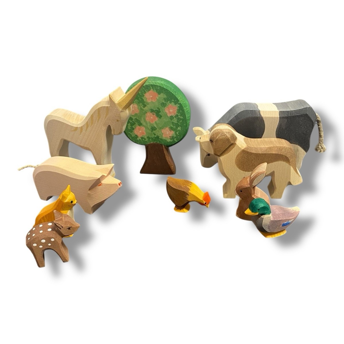 Ostheimer Wooden German Folk Art Farm Animal Toy Set Lot Of 10 | eBay