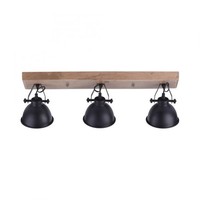 Deckenstrahler 3-Flammig E14 44,5 Cm Lang Holz Metall Deckenlampe Spot Katren