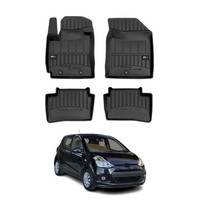 Omac Gummi FußMatten FüR Hyundai I10 2013-2019 Premium TPE Automatten Schwarz 4X