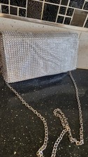 New Look Women's White Clutch Bag with Silver Chain