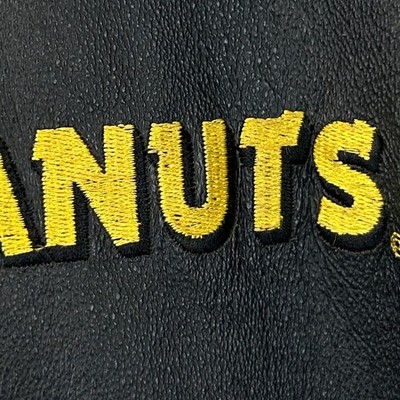 Vintage 90s Snoopy Peanuts Leather Bomber Jacket American Toons