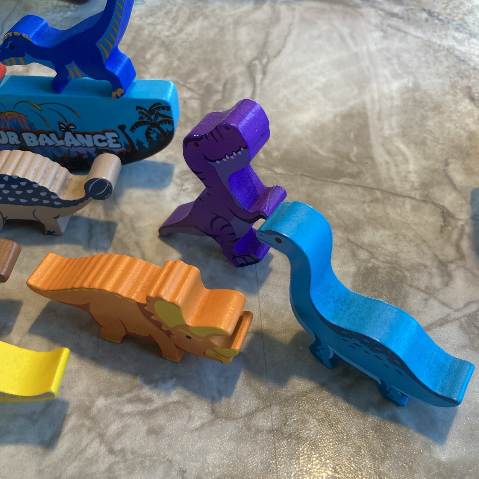 Montessori Wooden Dinosaur Stacking Toy, Balance Game for Kids